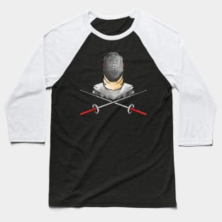 Crossed Foil Fencing Baseball T-Shirt